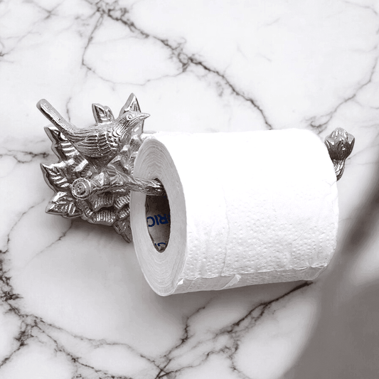 Brass Bird Roll Holder - Chrome Finish