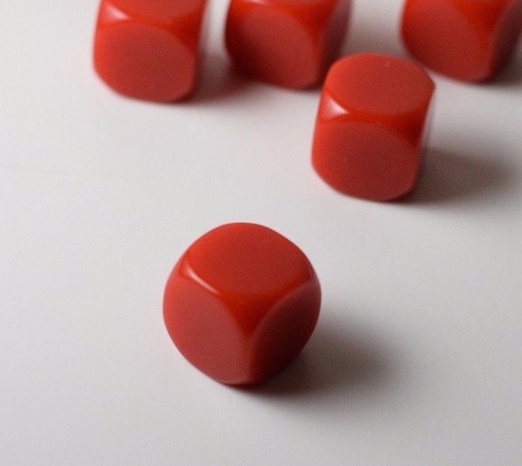 (Sold by Piece) Blank Red Dice / Counting Cubes 16mm D6 Square RPG Gaming Dice DIY