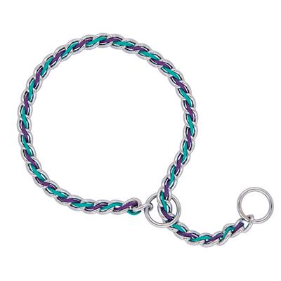 PURPLE/TURQ 22'' Laced Chain Slip Collar, 3.5 mm