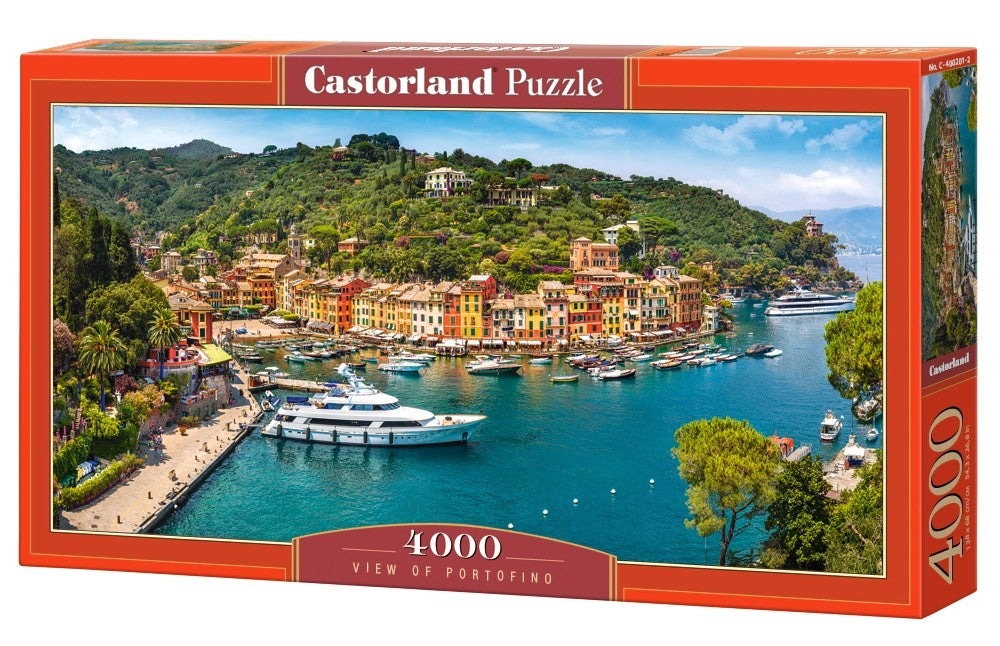 4000 Piece Jigsaw Puzzle, View of Portofino, Italy, Romantic scenery, Tourist jigsaw, Italian holiday, Landscape, Adult Puzzle, Castorland C-400201-2