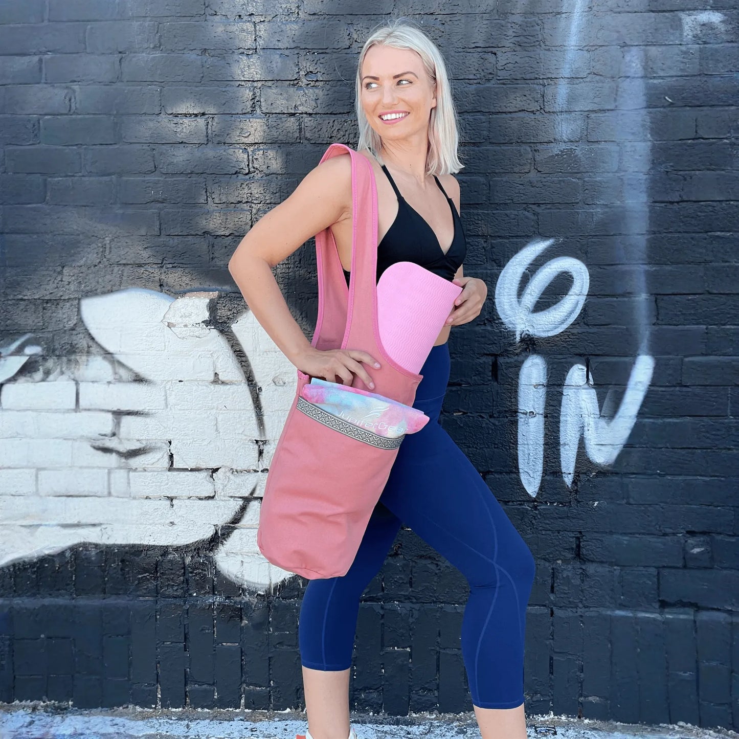 JupiterGear Yoga Mat Carrying Tote Bag with Large Pockets