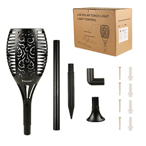 Solar LED Flame Lamp Lawn Flame Flickering Torch Light Outdoor Fire 96 LED Lights 4 Pack