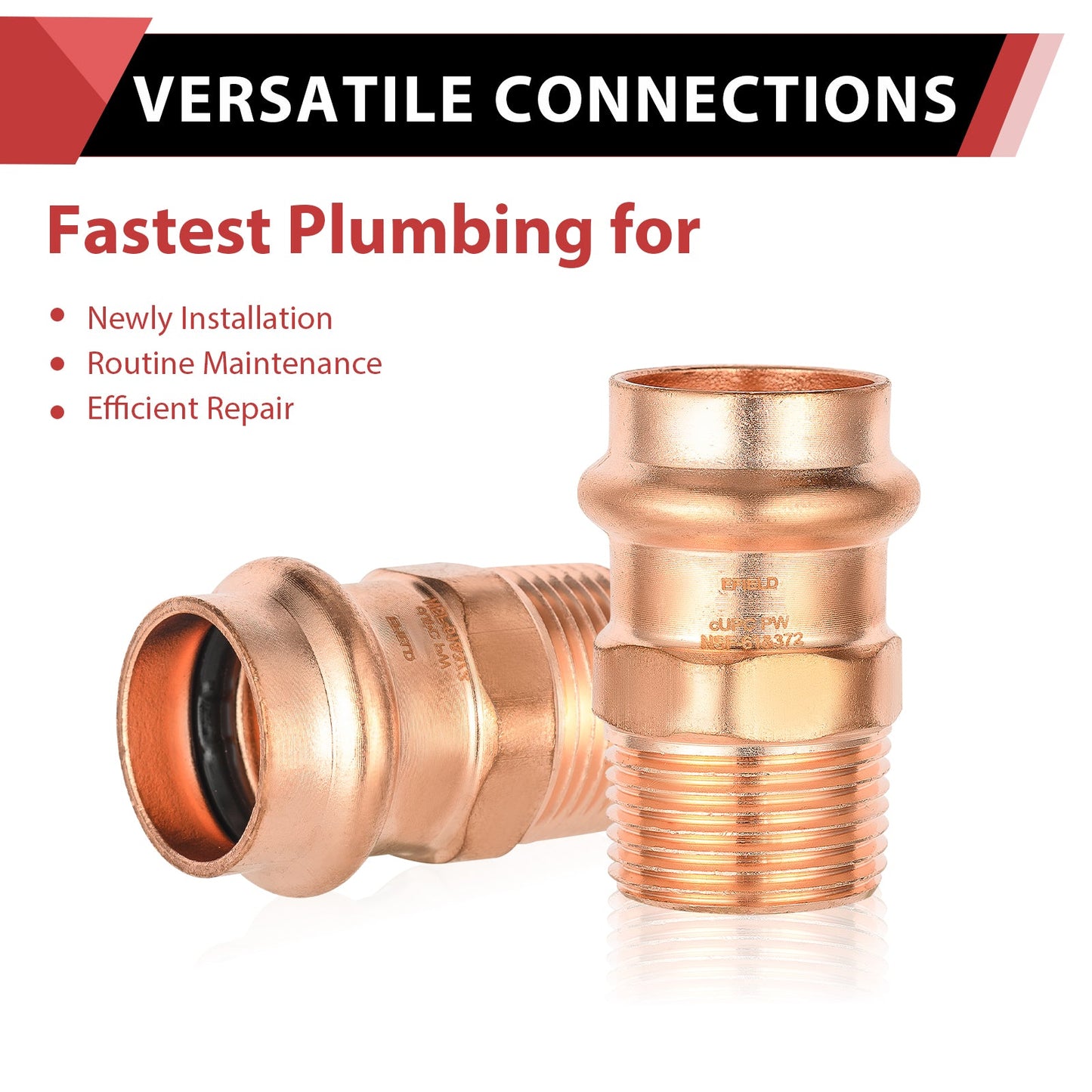 1" Press Copper x 1" Male Threaded Adapter (Lead Free)