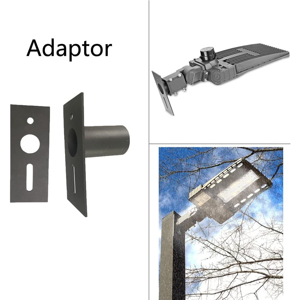 2.38" Side Tenon Adapter for Square Pole,Transform The Slip Fitter Adapter into Arm Mounting, The Tenon Bracket for Outdoor Lighting Fixtures