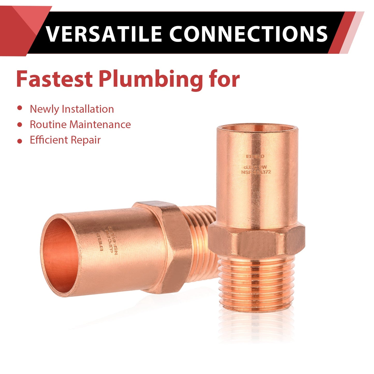 1" FTG Press x 3/4" Male Threaded Copper Street Adapter (Lead Free)