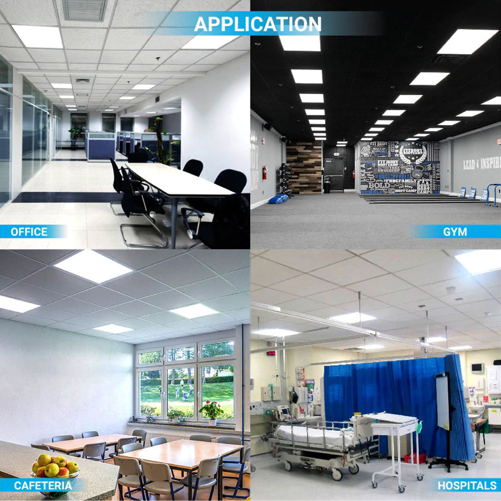 1x4 FT LED Ceiling Panel Light, 40W 4000K 5000K 6500K CCT Tunable 5200LM 100-277V 0-10V Dimmable Flat Backlit Fixture ETL DLC Listed-4 Pack
