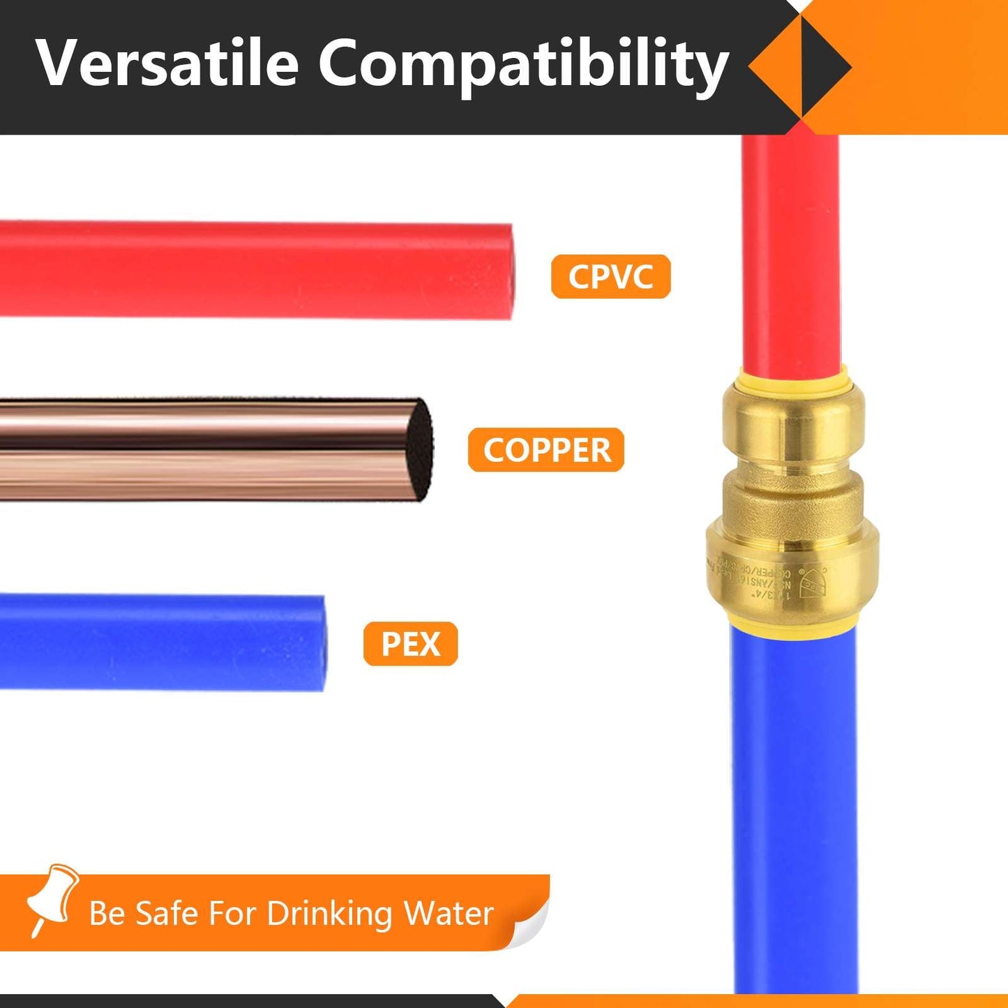 1" x 3/4" Push Fit Coupling