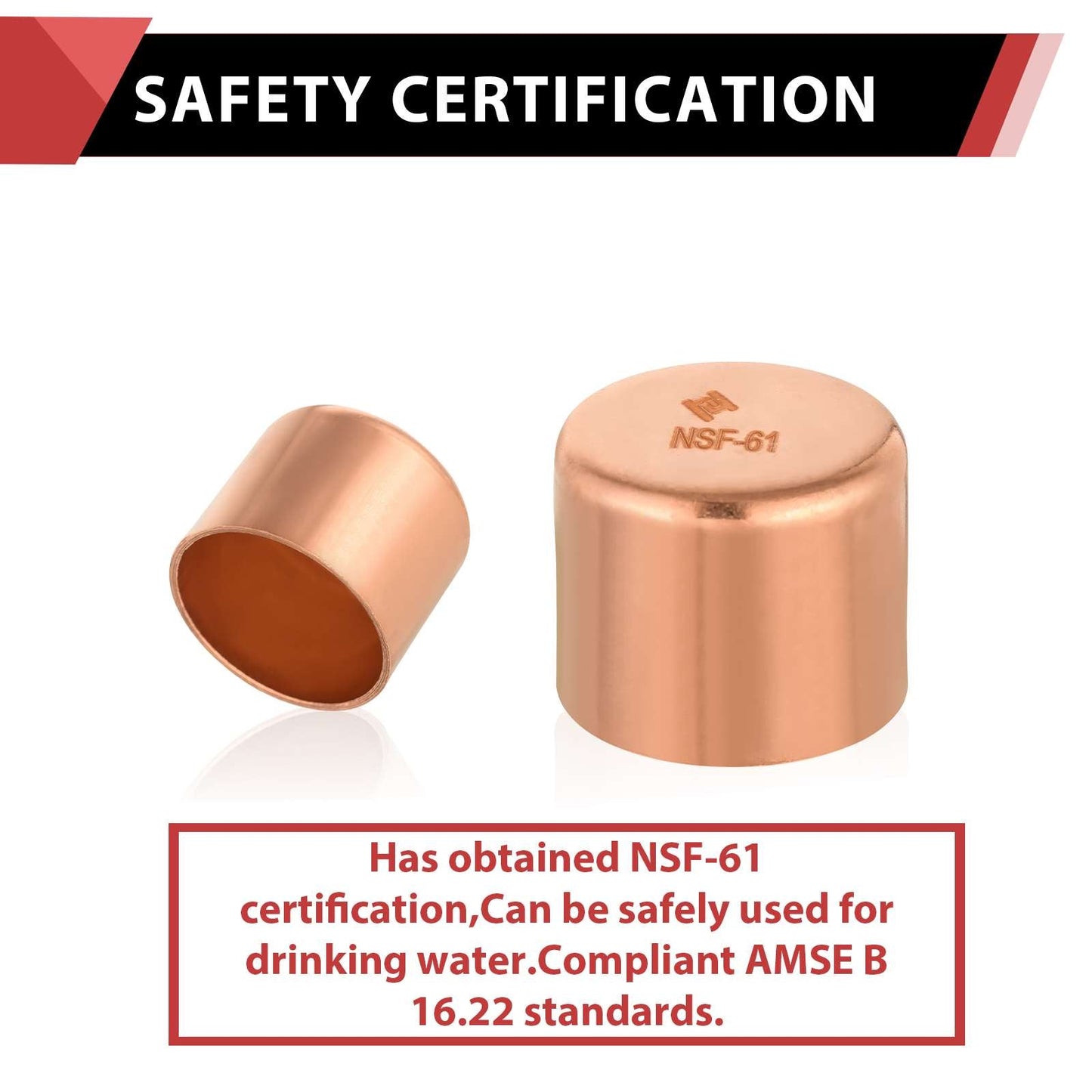 1-1/2" Solder Copper Pipe End Cap (Plug)