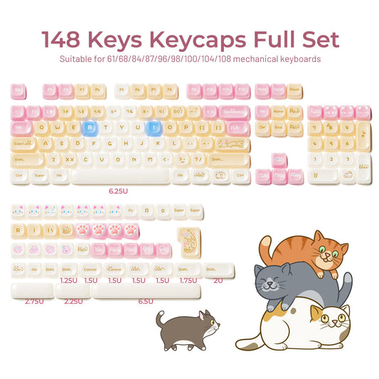 XVX House Cat MAO Profile Keycaps Set (149-key)