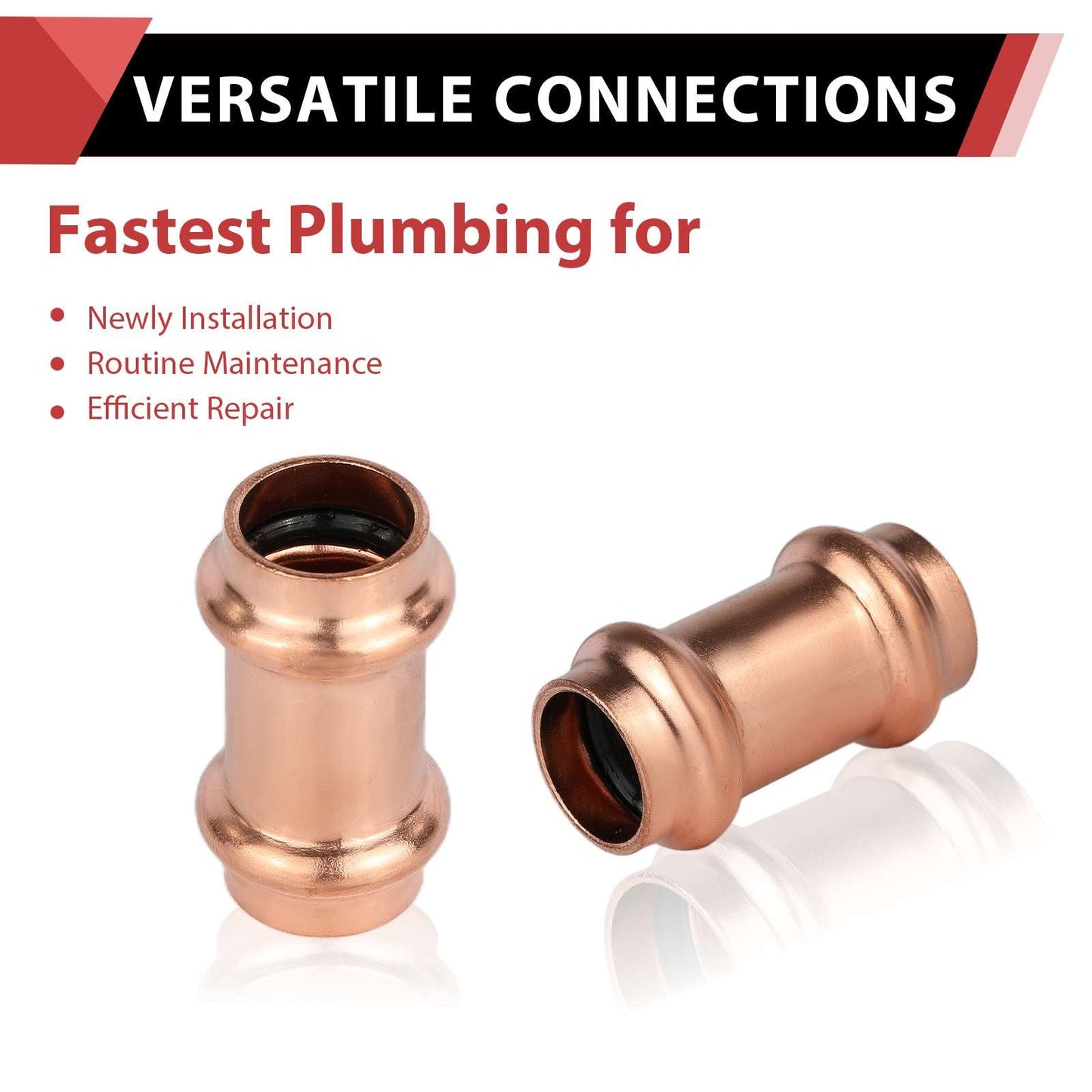 1/2" Press Copper Coupling NO Stop (Lead Free)