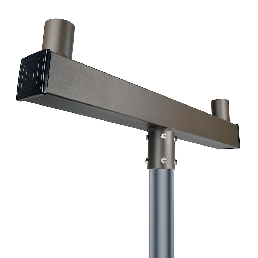 Bullhorn Tenon Adapter with 2 Arms for 2-3/8" LED Shoebox Parking Lot Pole Lights, Street Light & Area Light Heavy Duty Round Pole Mounting Bracket