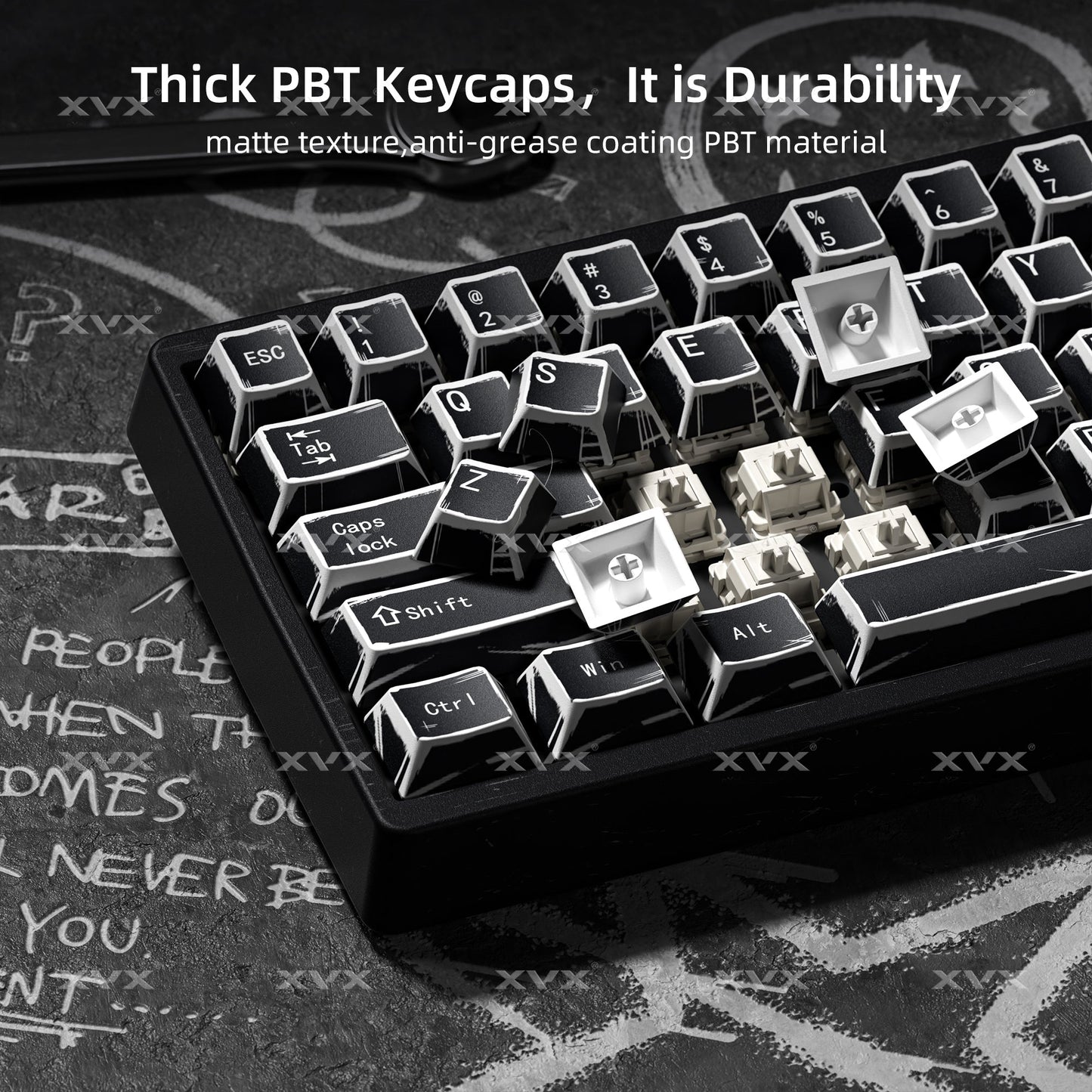 XVX Manga Theme graffiti Cherry Profile Dye-Sub PBT Keycaps