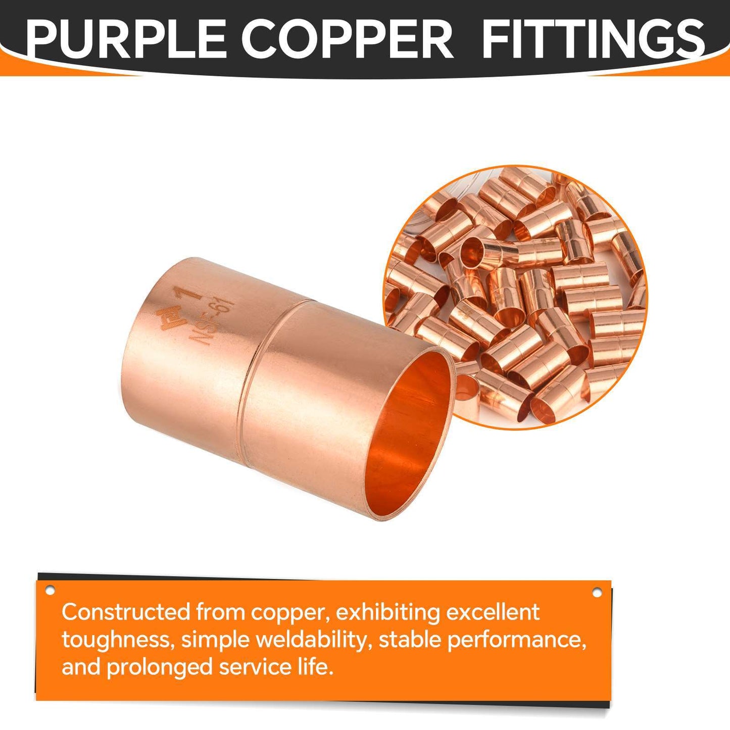 1" Copper Coupling With Rolled Stop