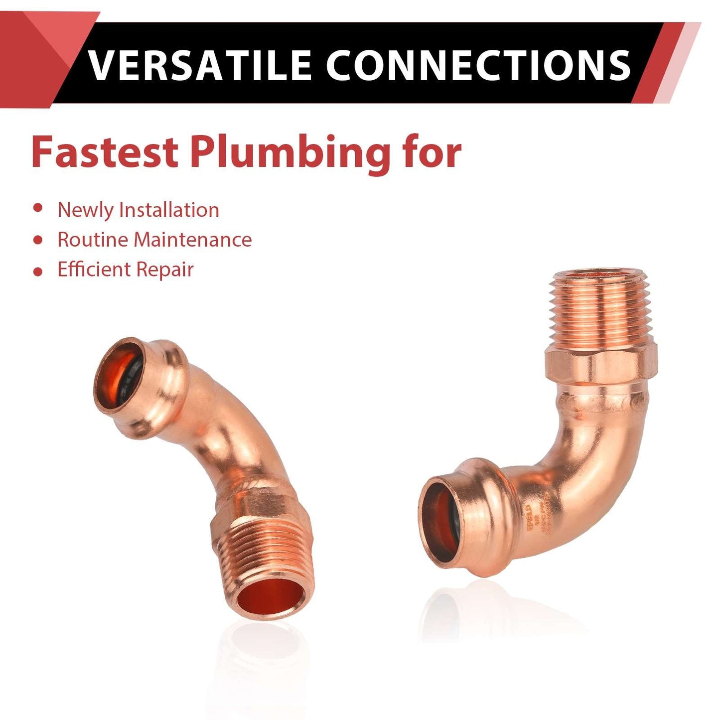 1/2" Copper Press Male Elbow (Lead Free)