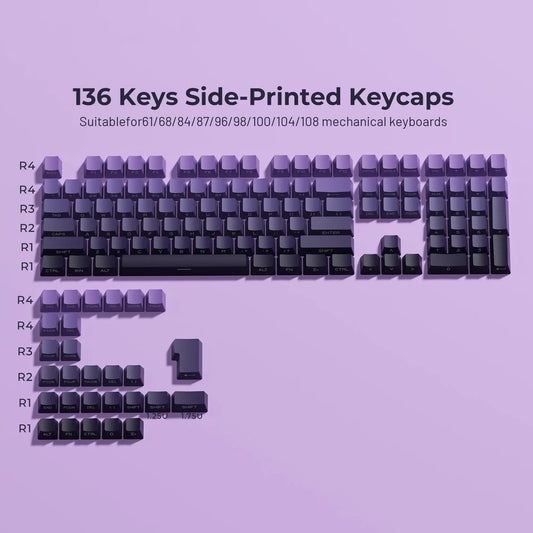 XVX Gradient Series 136-Key Side-Printed OEM Profile Keycap (7 Colors)