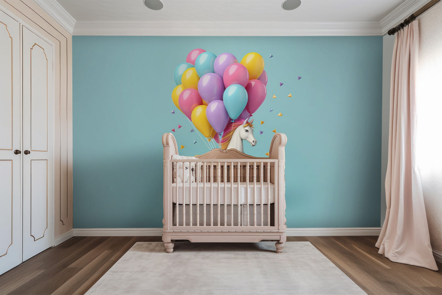Colorful Balloons Horse Wall Mural