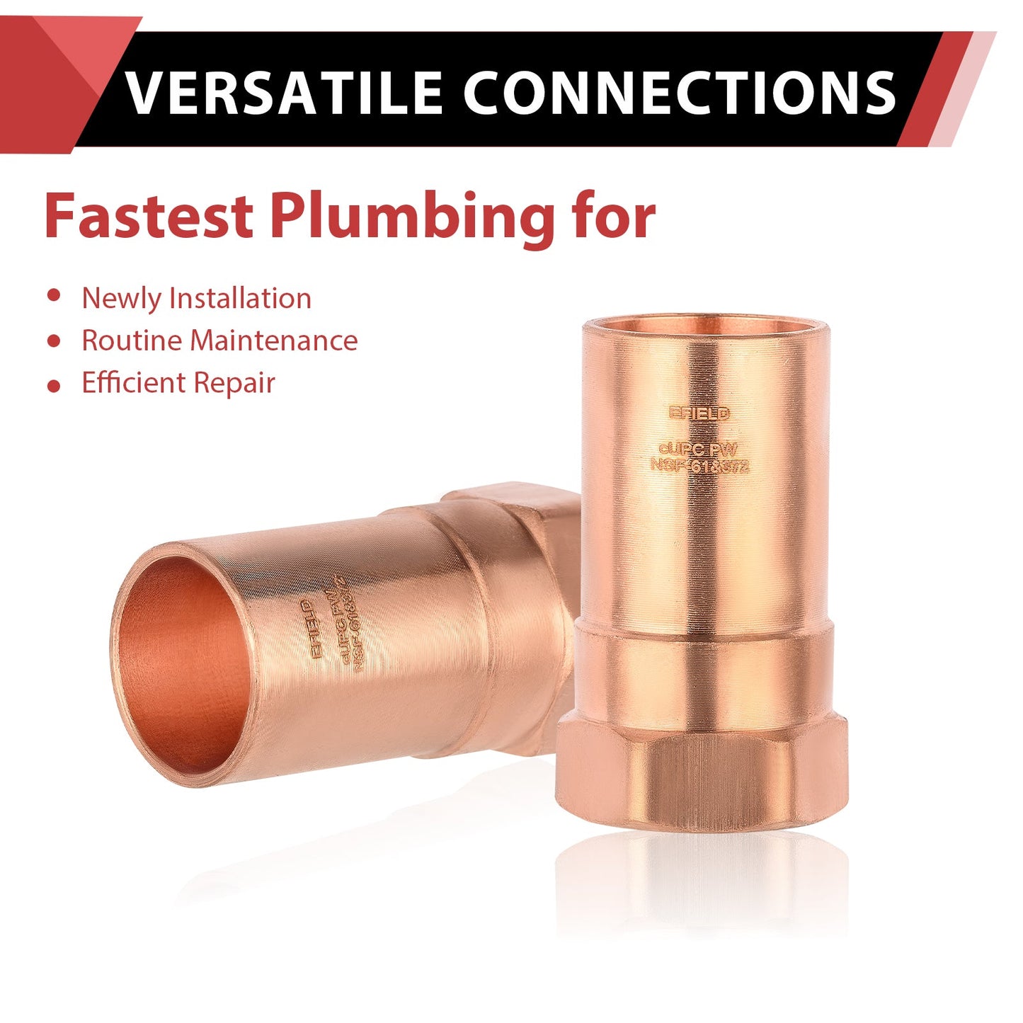 1" FTG Press x 3/4" Female Threaded Street Copper Adapter (Lead Free)