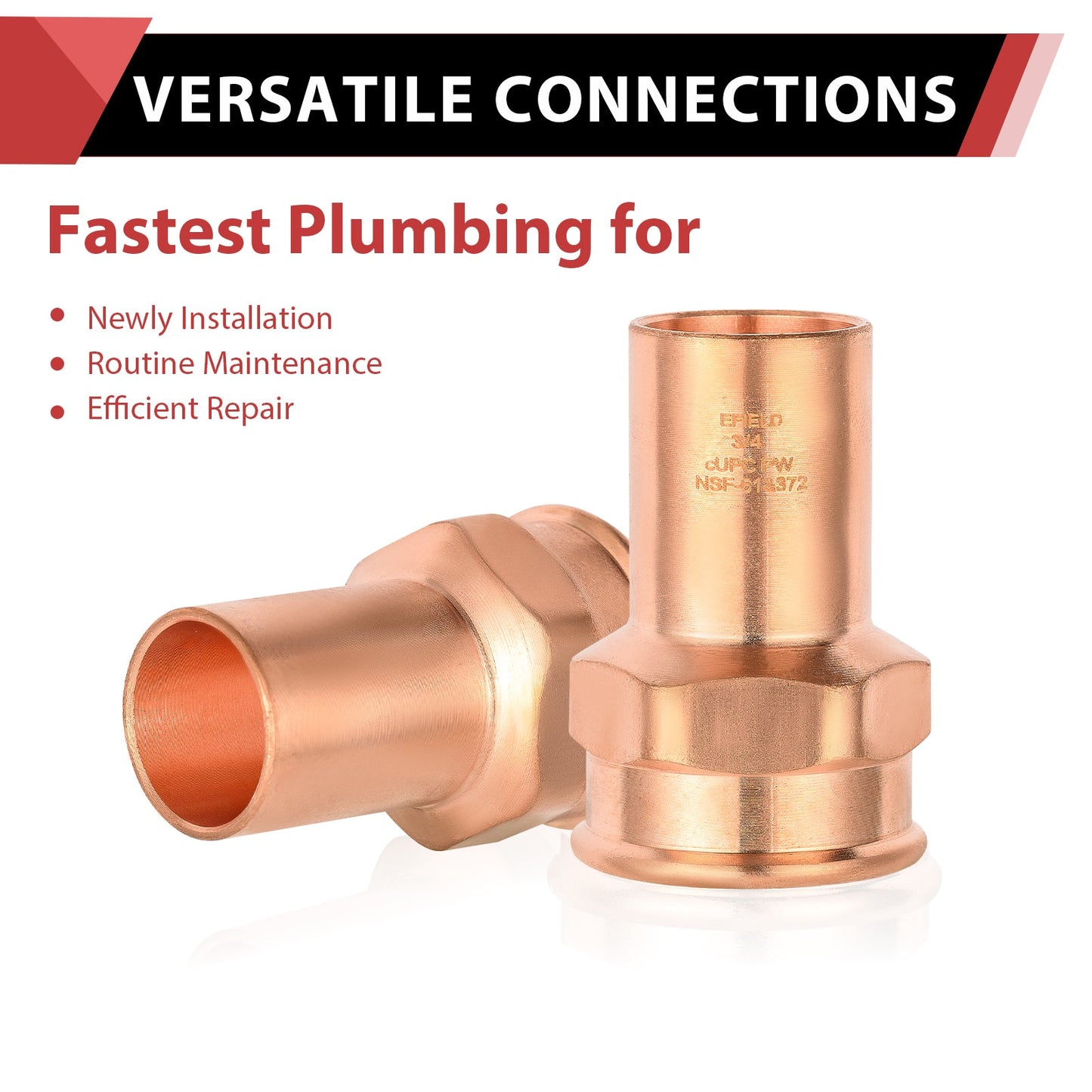 1"  FTG Press x 1" Female Threaded Copper Street Adapter (Lead Free)