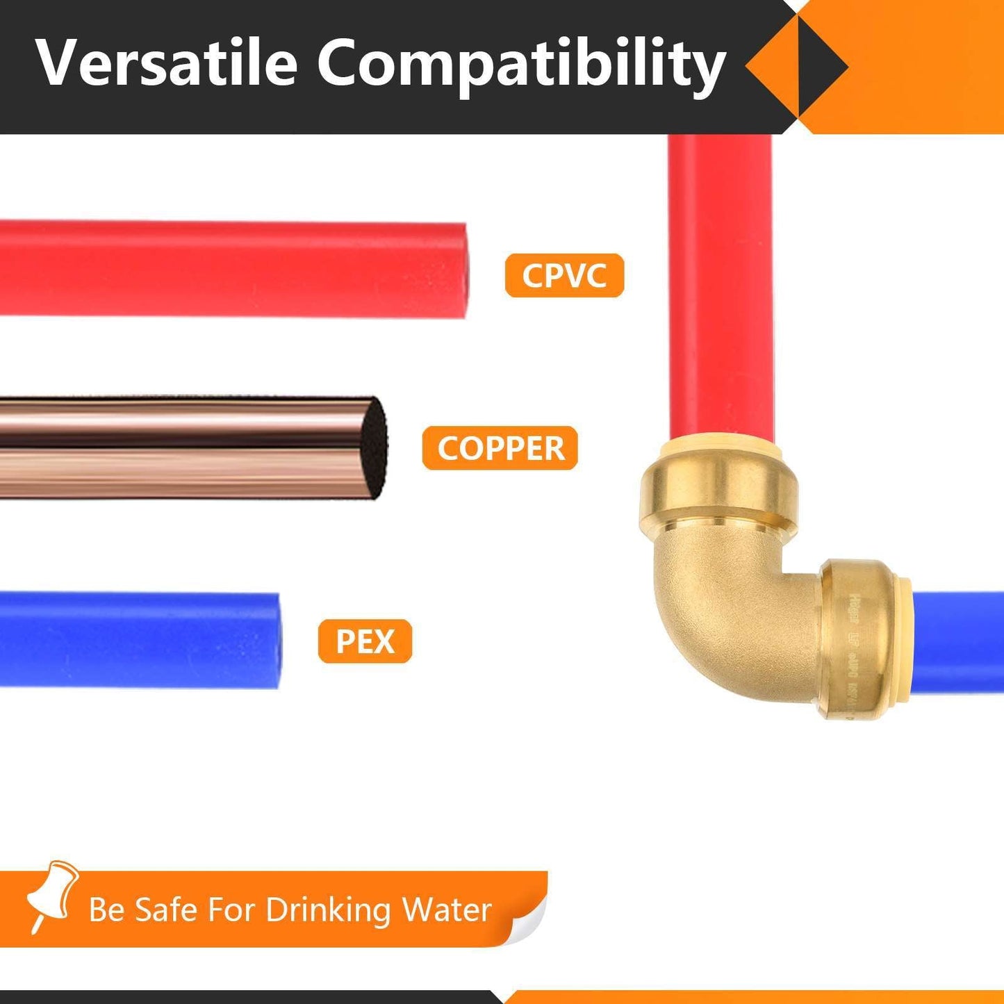 1" x 1" Push Fit Elbow