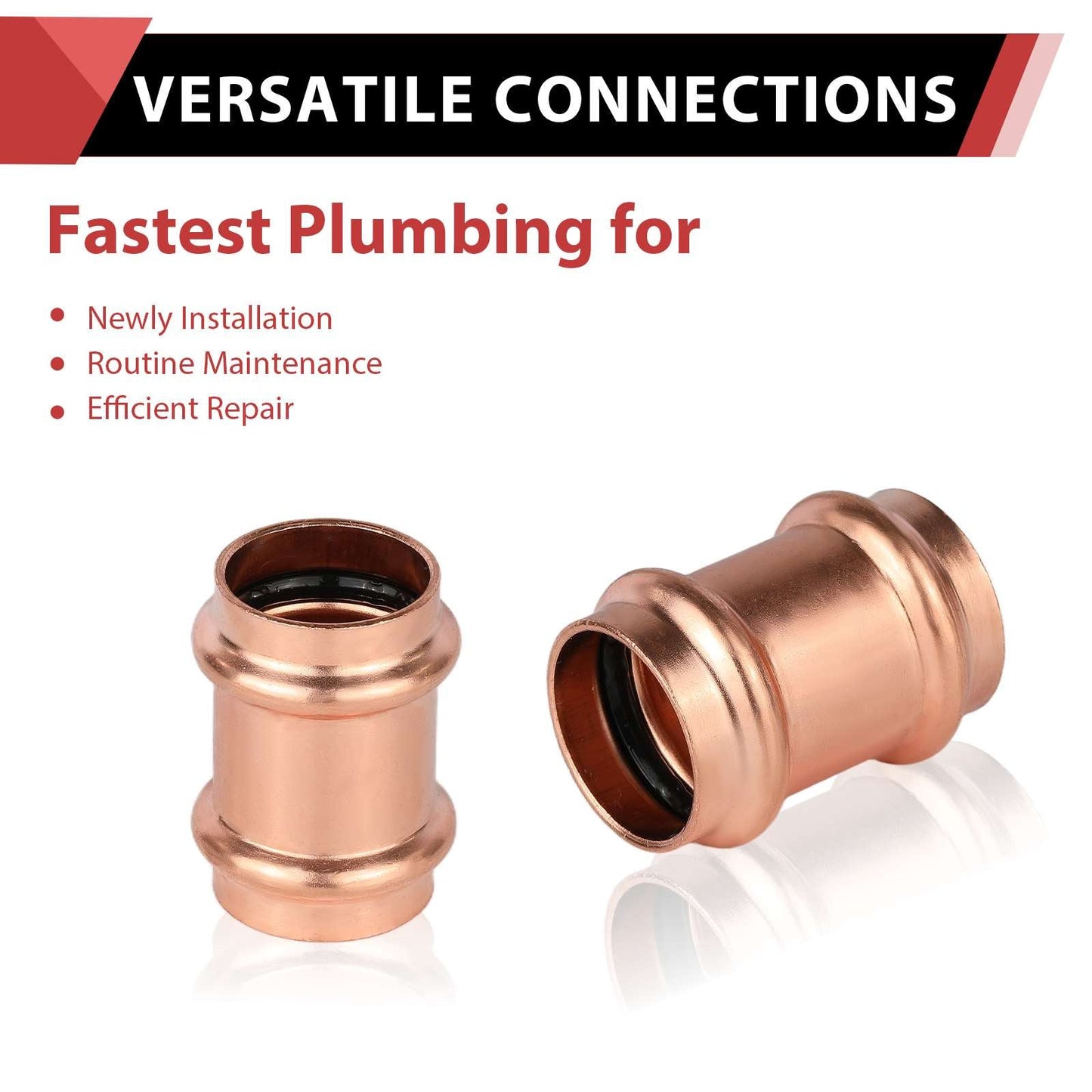 1" Press Copper Coupling NO Stop (Lead Free)