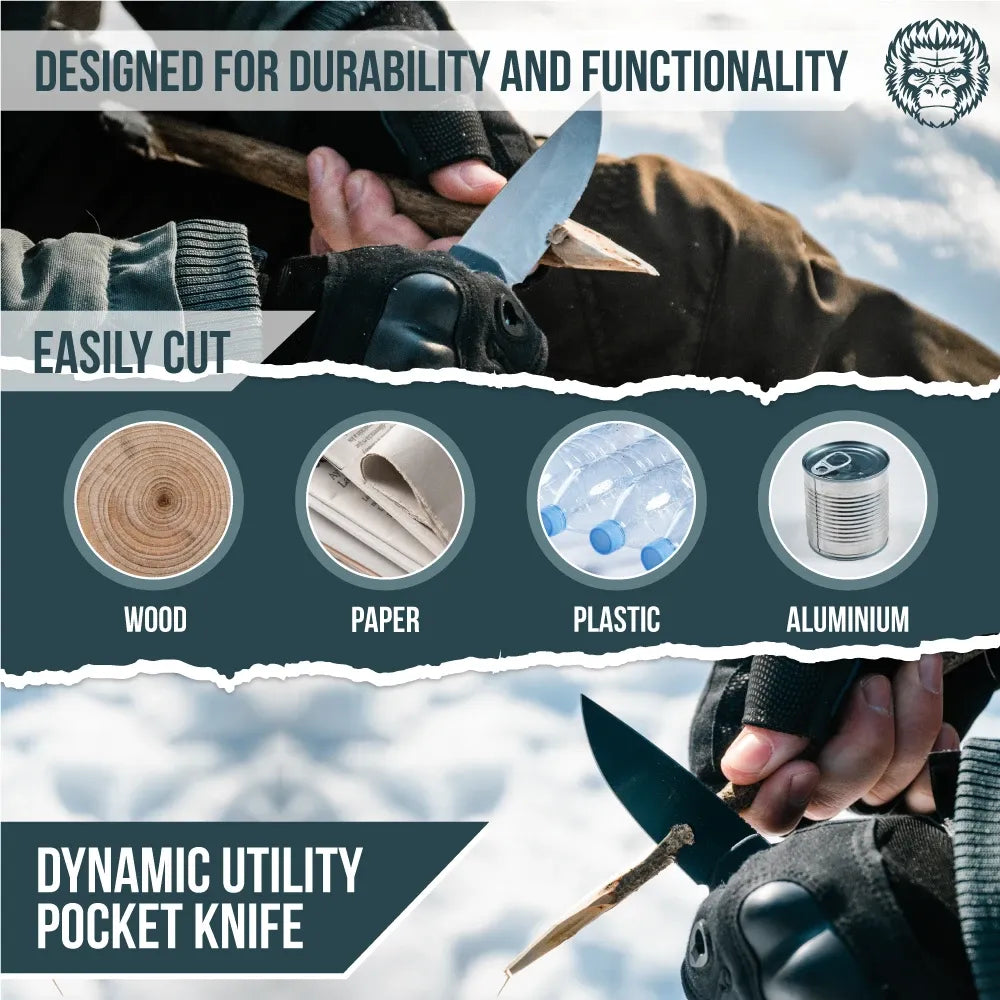 The Peasant Folding Pocket Knife Giftset for Men and Women (Black and Blue)