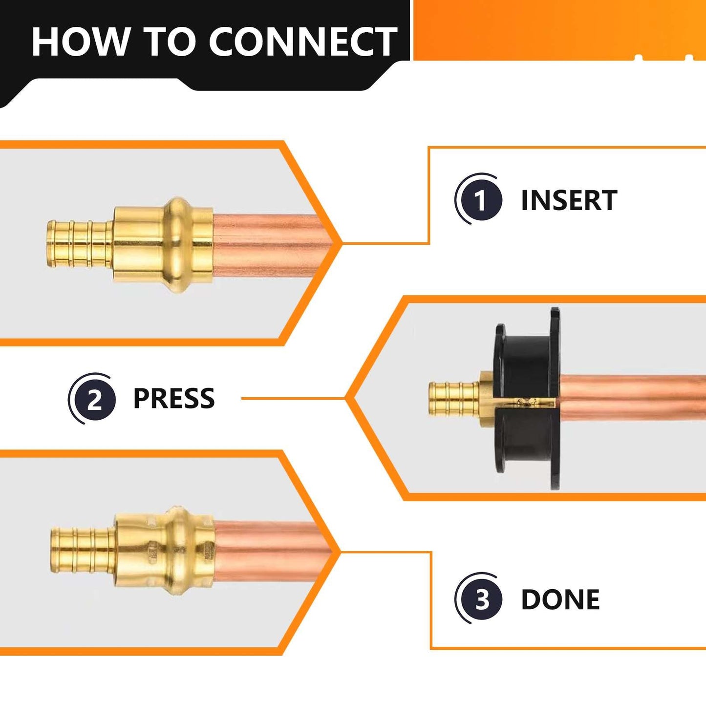 1" Press x 1" Male Brass Adapter (Lead Free)