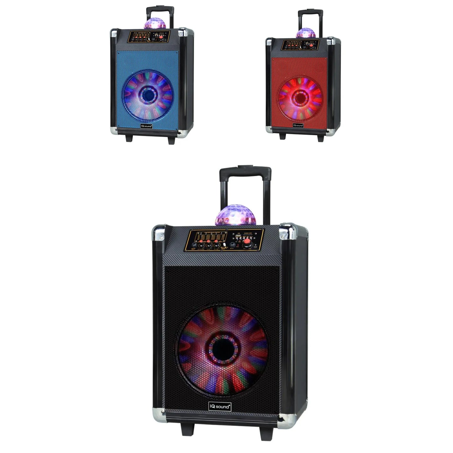 IQ Sound 12" Portable Bluetooth Speaker with Disco Ball Light (IQ-3612DJBT)