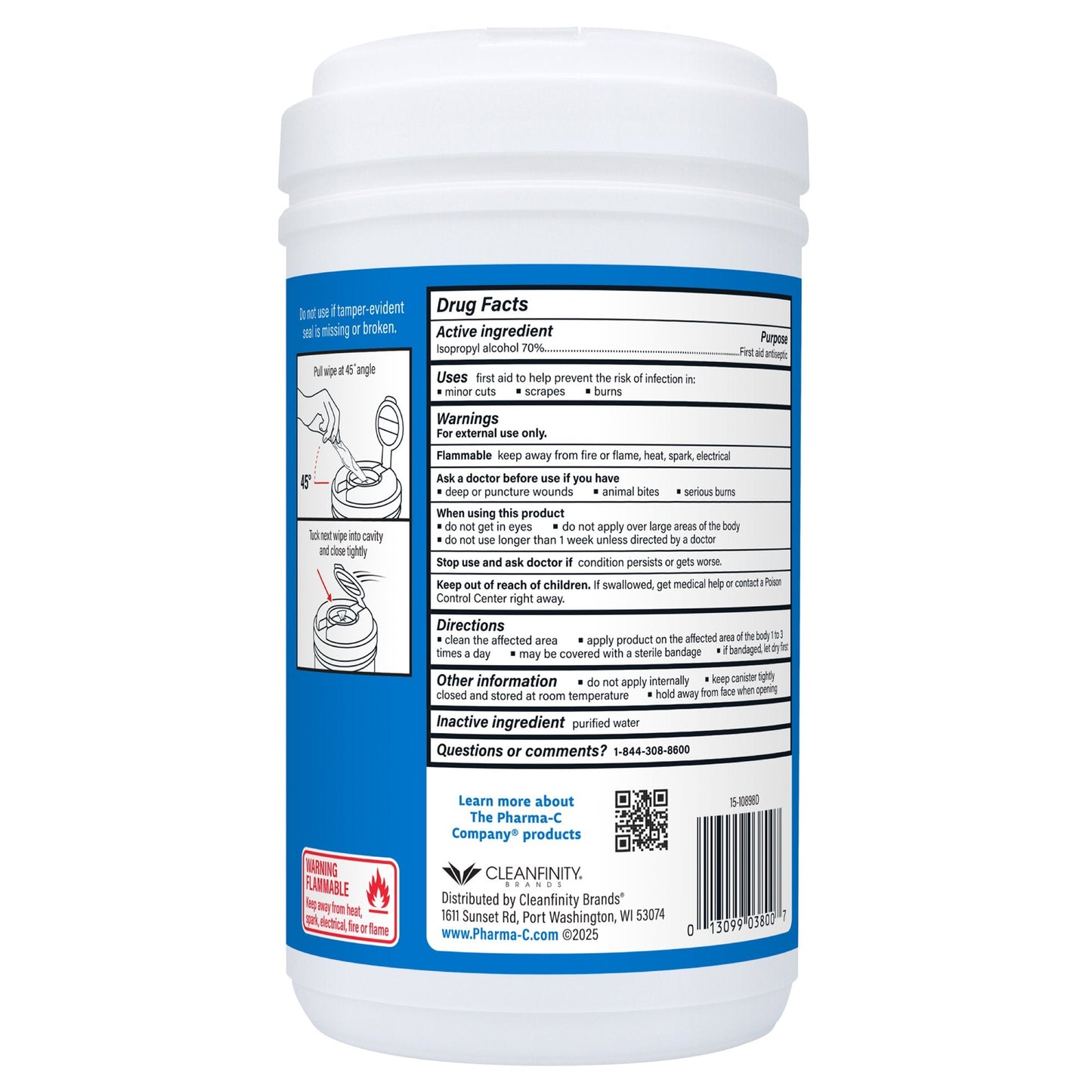 The Pharma-C Company® Isopropyl Alcohol Antiseptic Skin Wipe 63-10413