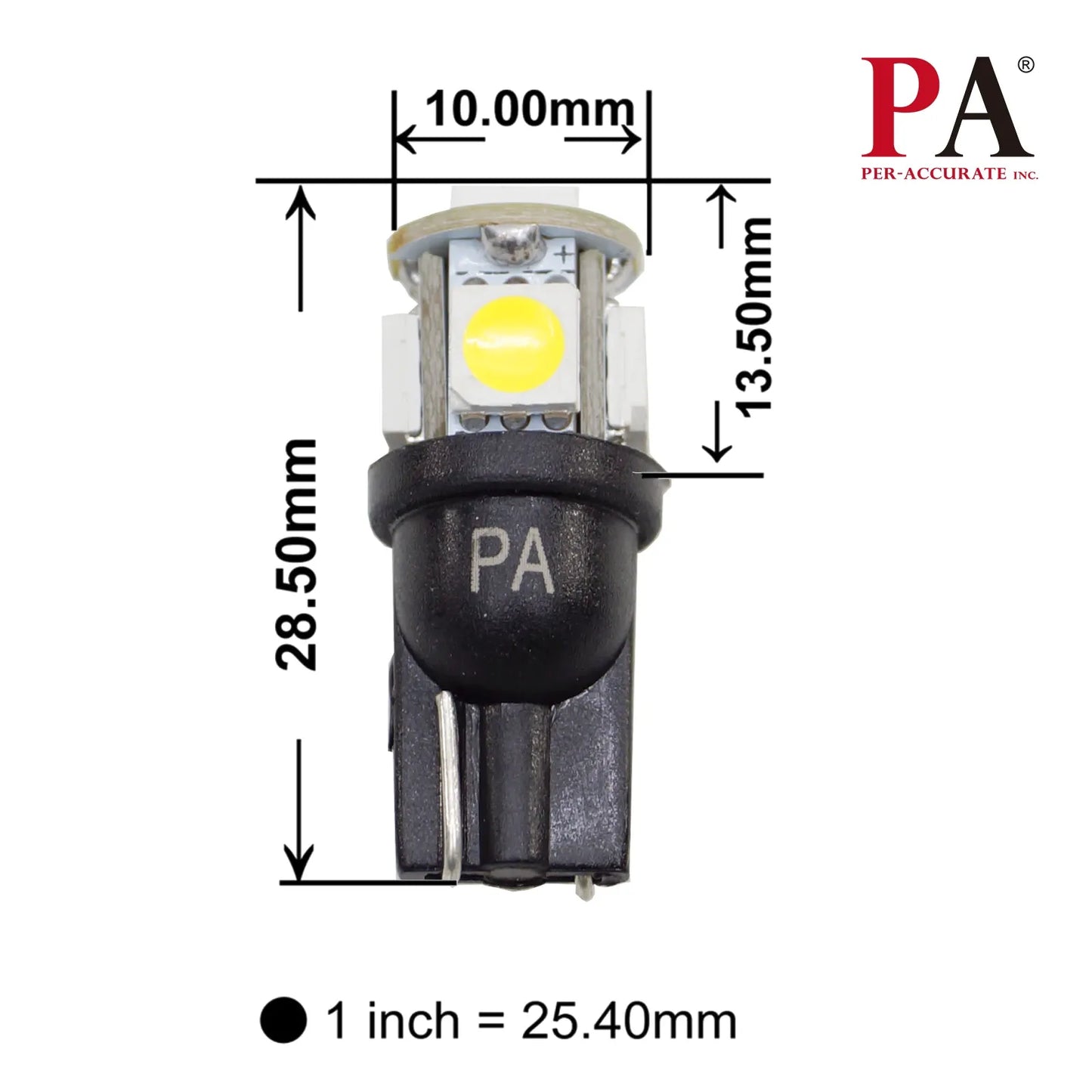 Auto T10 194 168 5SMD 5050 LED Light Bulb 12V Current Fixed for Interior Map Dome Instrument Panel Trunk Backup License Plate Lamp (With Polarity)