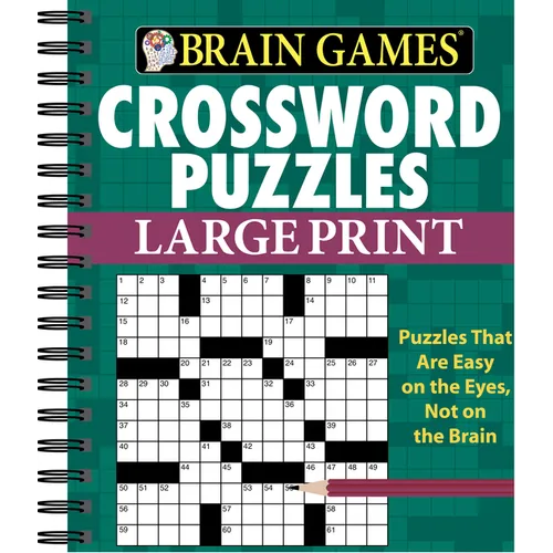 Brain Games - Crossword Puzzles - Large Print (Green)