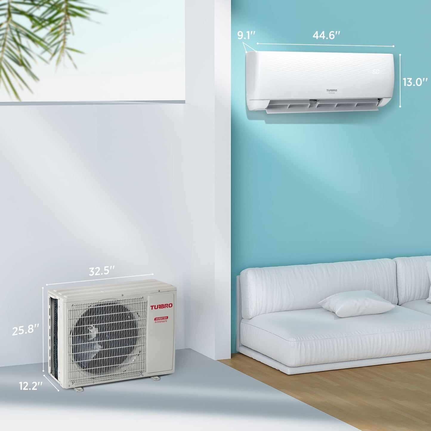 Finnmark 24,000 BTU WiFi Ductless Mini Split AC with Heat Pump, 230V (R32)