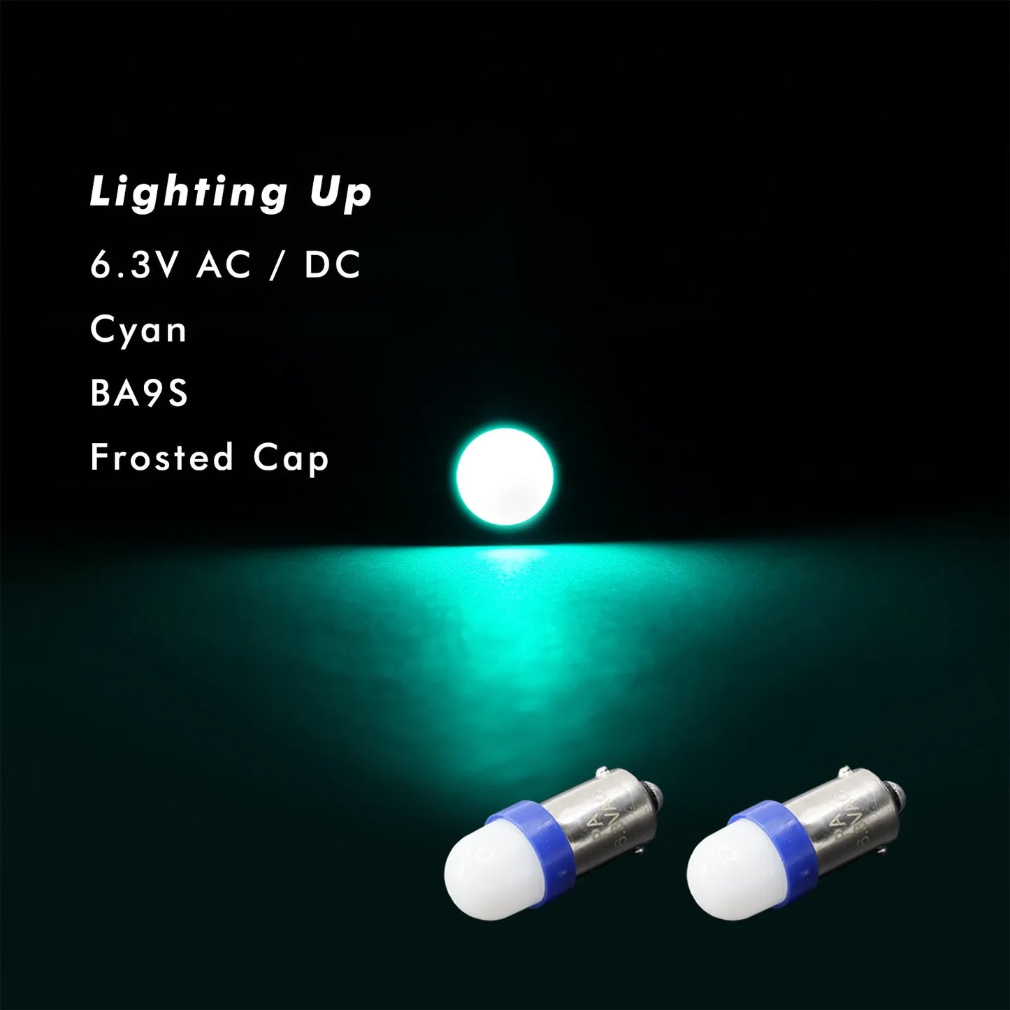 LED Bayonet Frosted Arcade Pinball Machine Light Bulb 2SMD BA9S #44 #47 6.3V AC / DC Top View (10PCS, Normal)