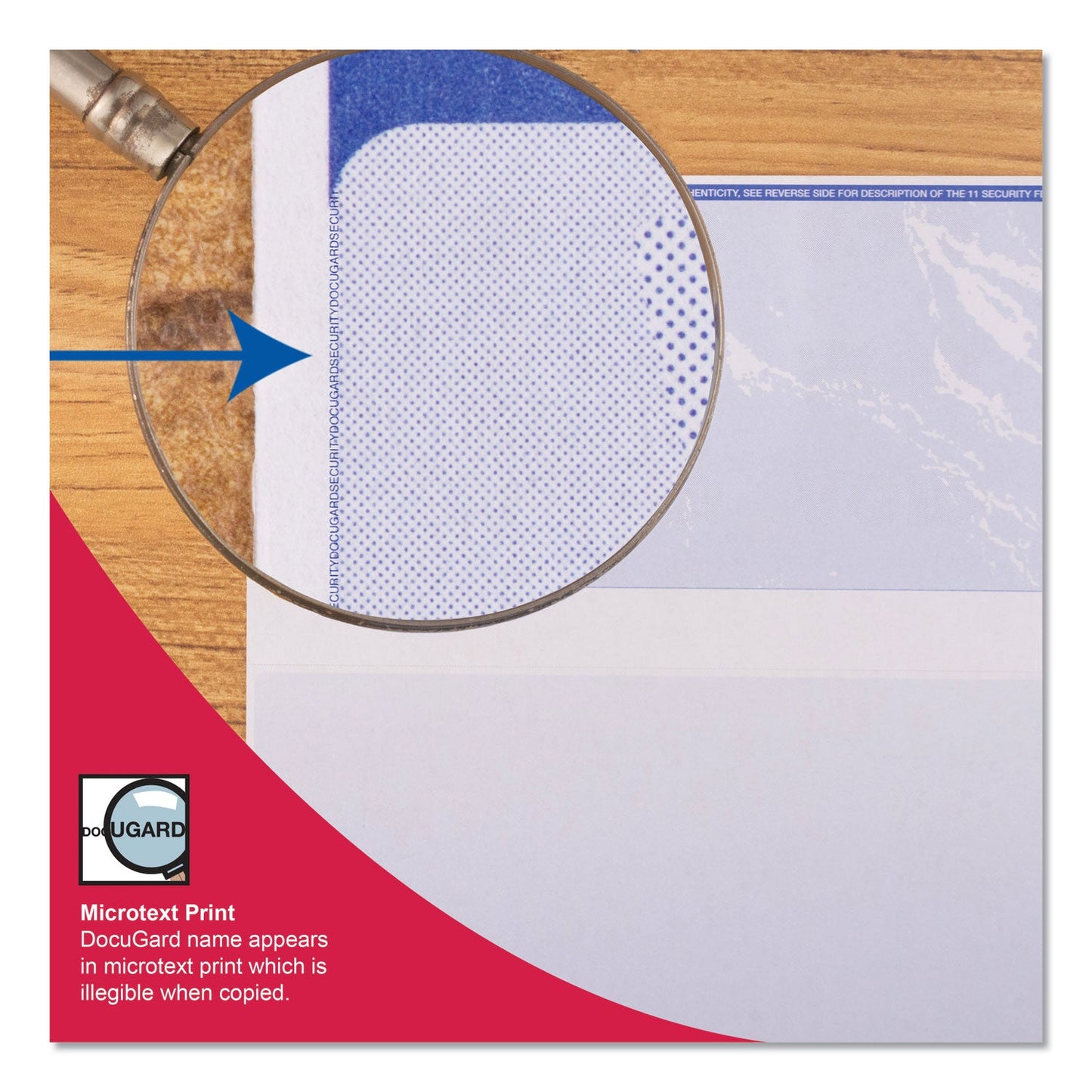 DocuGard Security Business Checks, 11 Features, 8.5 x 11, Blue Marble Top, 500/Ream