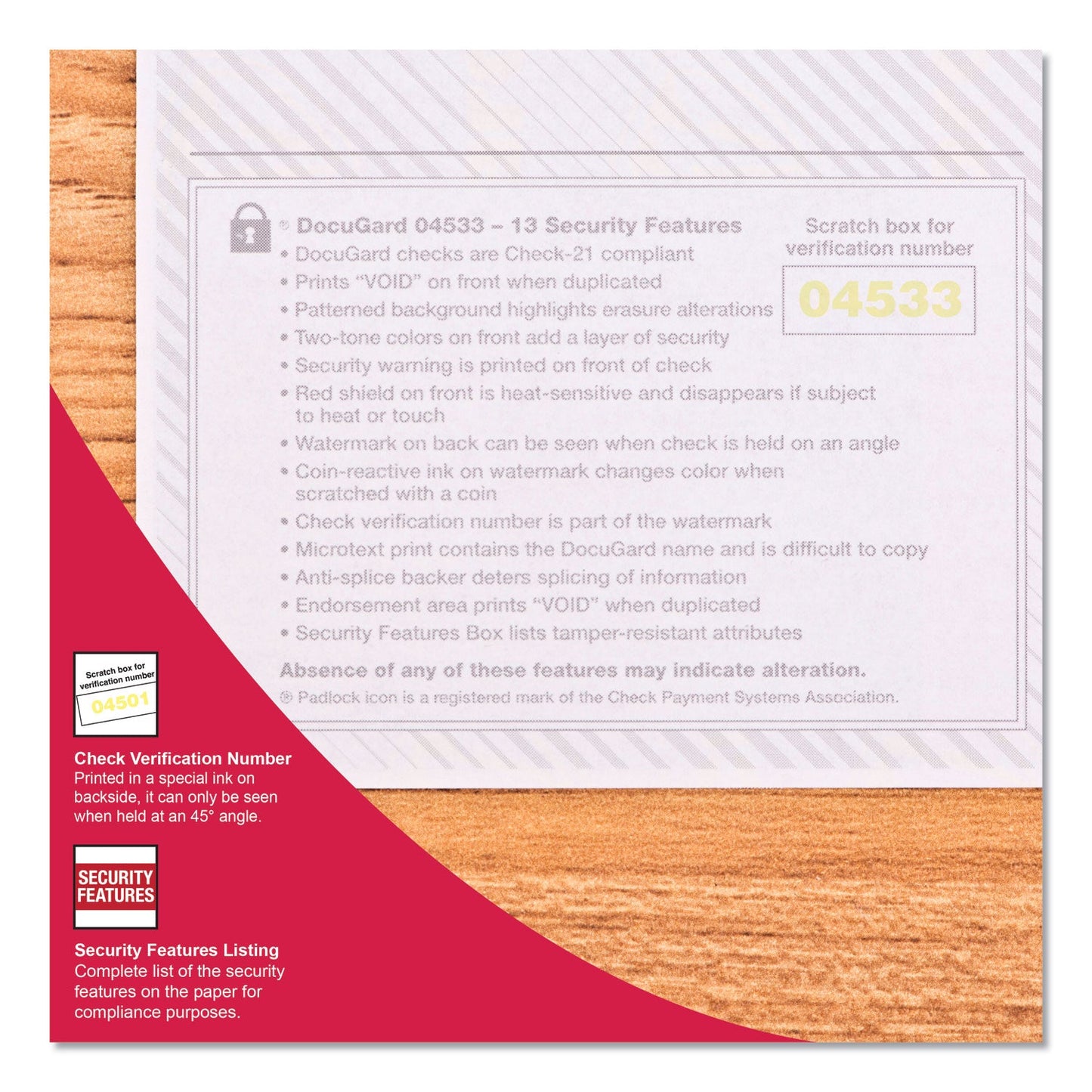 DocuGard Premier Prismatic Check, 13 Features, 8.5 x 11, Blue/Green Prismatic, 500/Ream