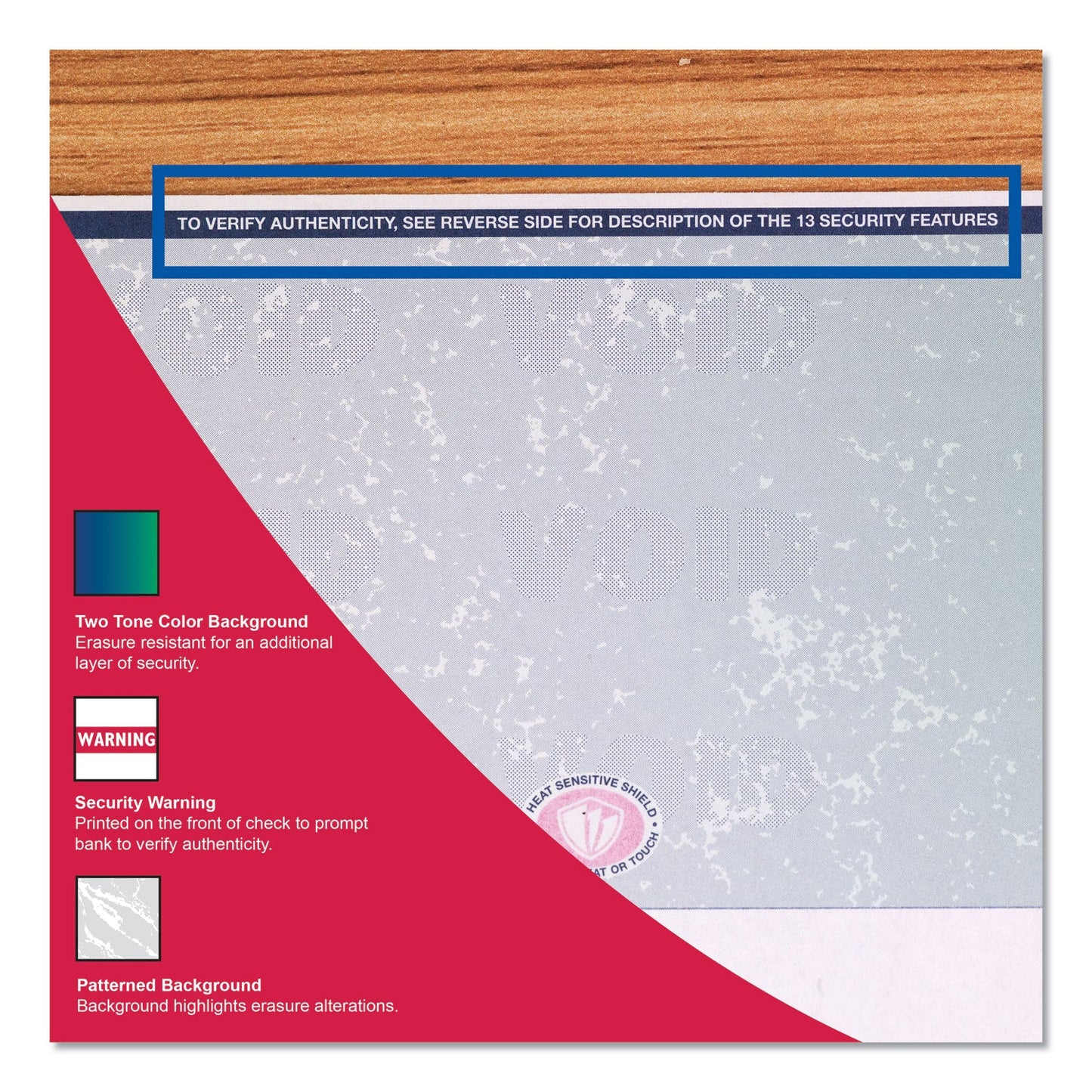 DocuGard Premier Prismatic Check, 13 Features, 8.5 x 11, Blue/Green Prismatic, 500/Ream