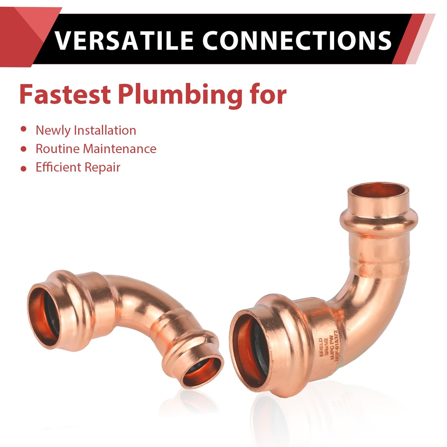 1" x 3/4" Press Copper 90° Elbow (Lead Free)