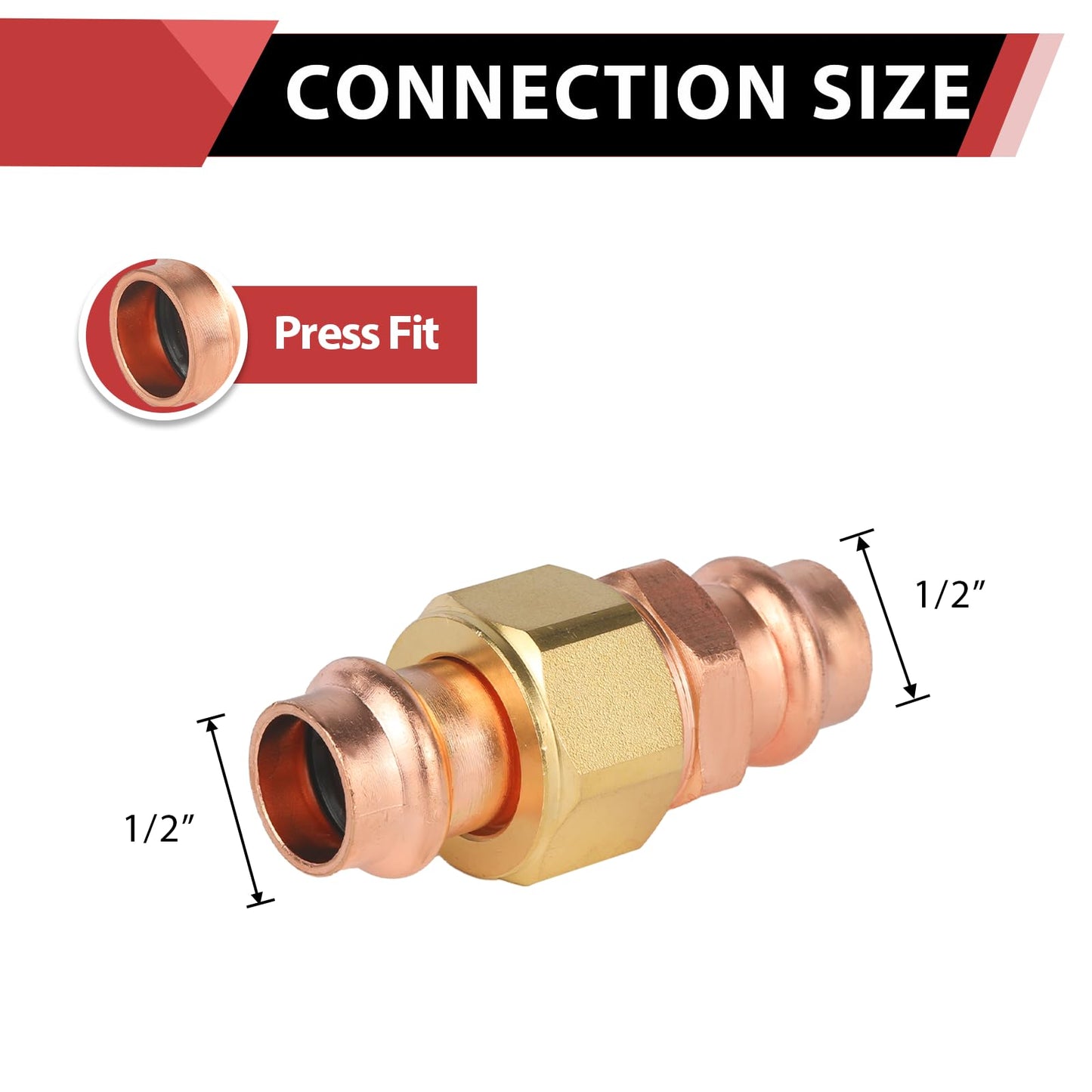 1/2" Press Copper Union (Lead Free)