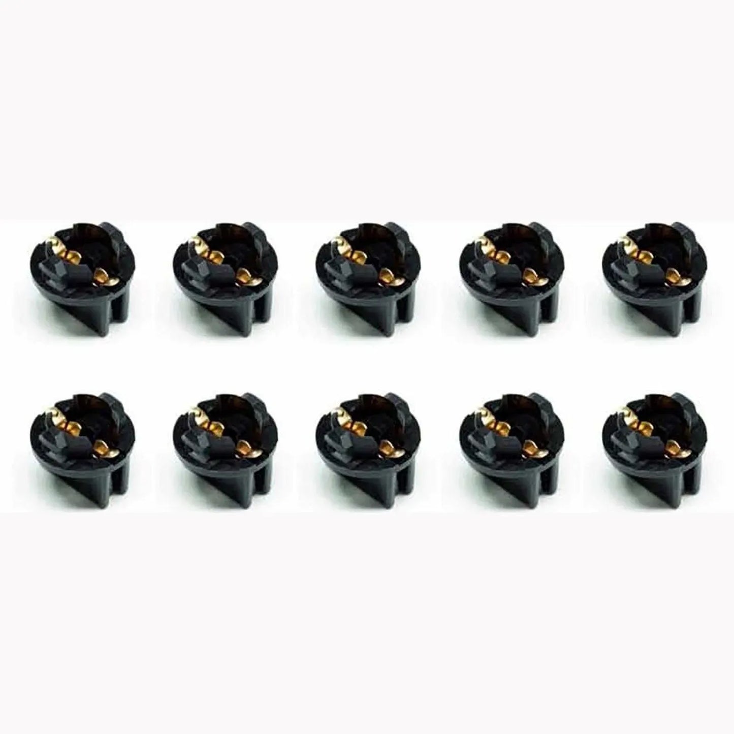 T10 194 158 #555 Instrument Panel With 1/2" Hole 2 Pin Connector, Pinball Machine Light Bulb Socket Twist Lock Wedge Instrument Base (10pcs)