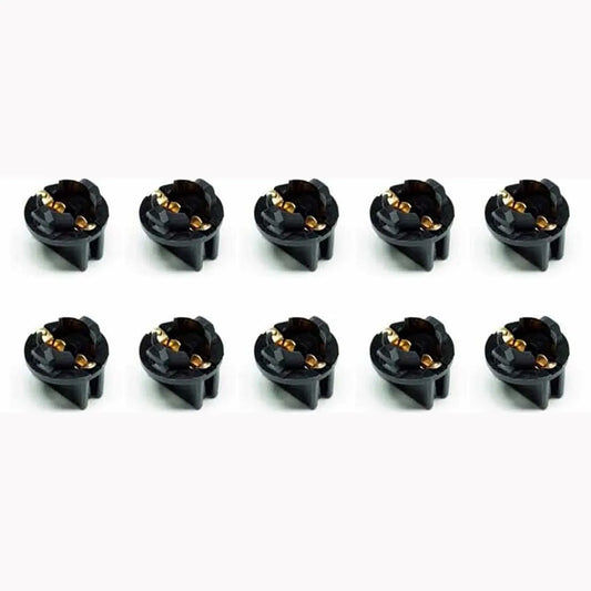 T10 194 158 #555 Instrument Panel With 1/2" Hole 2 Pin Connector, Pinball Machine Light Bulb Socket Twist Lock Wedge Instrument Base (10pcs)