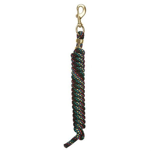 Poly Lead Rope with a Solid Brass 225 Snap - BK/RD/Green/Blue/Yellow/Purple
