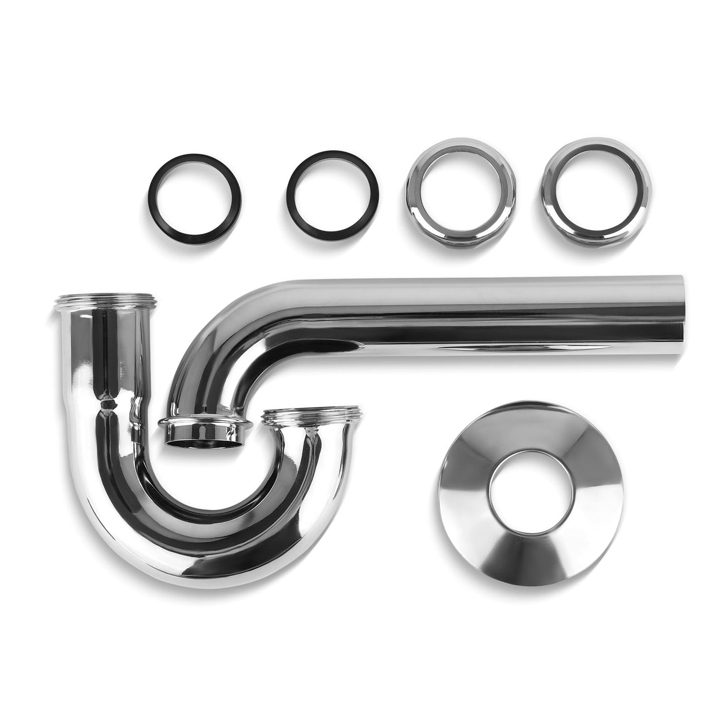 1-1/4" P-Trap, 17GA, Chrome Plated Brass