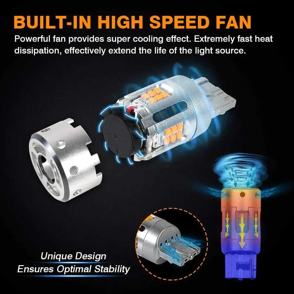 PA 2x FanBoost LED Turn Signal Bulb | Anti Hyper Flash CANBus hyperflash free (Pack of 2)