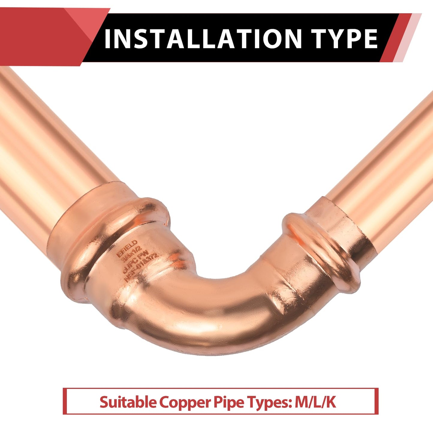 1" x 3/4" Press Copper 90° Elbow (Lead Free)