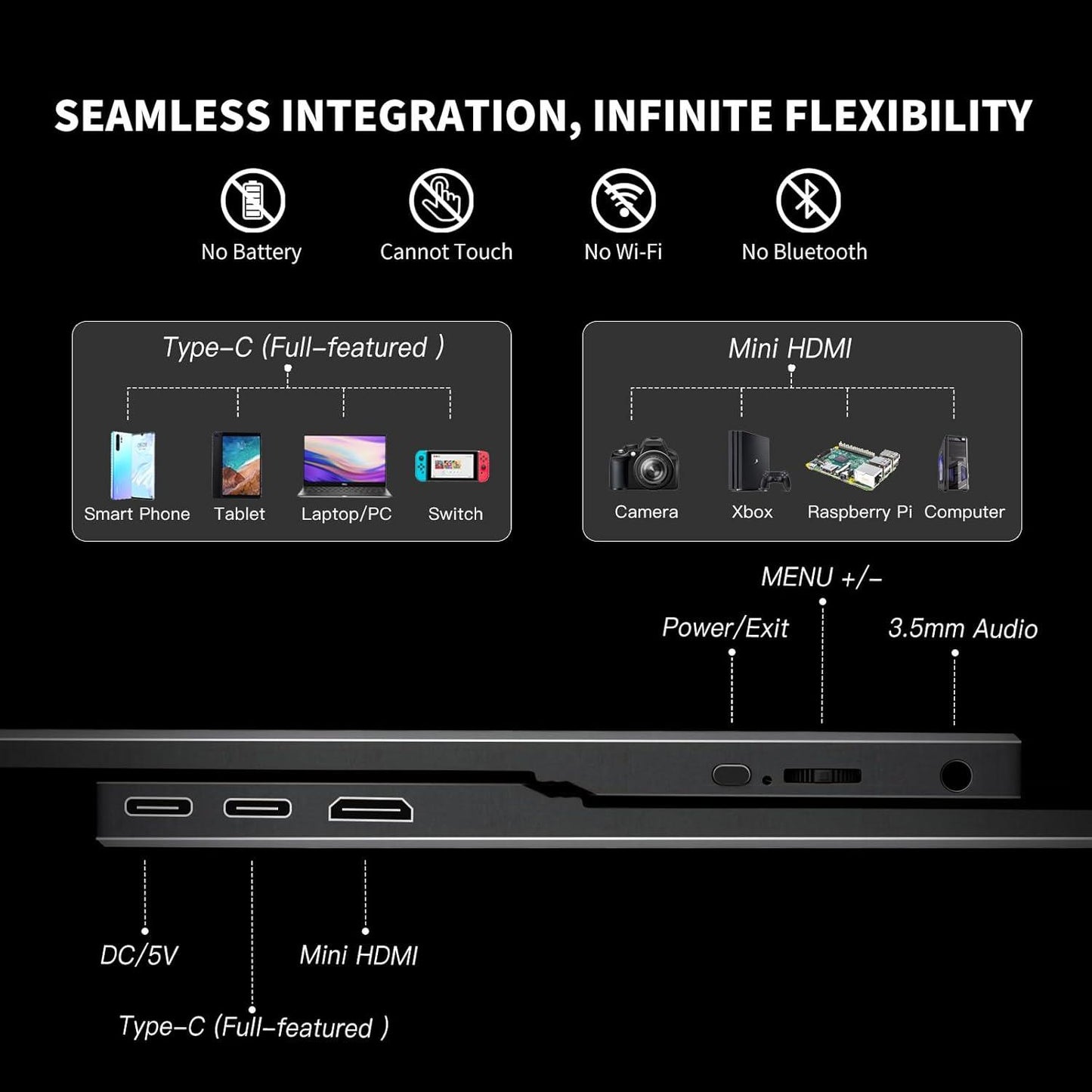 ReHisk RE-15.6SC -  Portable Monitor With Smart Cover