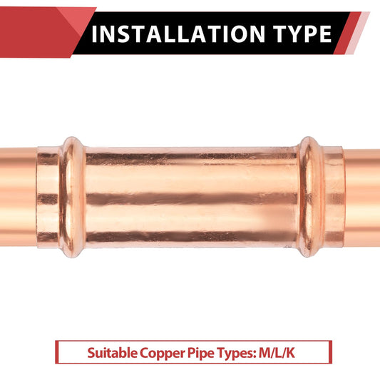 1/2" Press Copper Extended Coupling (Lead Free)