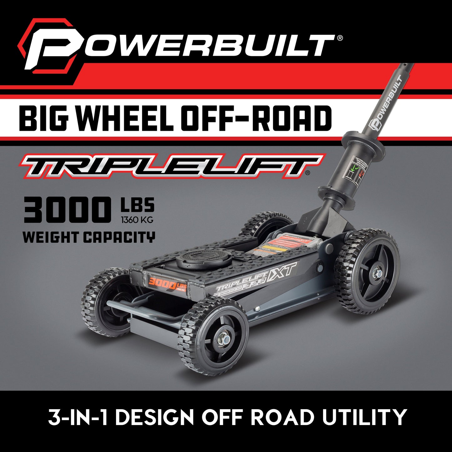 3000lbs Big Wheel Off Road Triple Lift