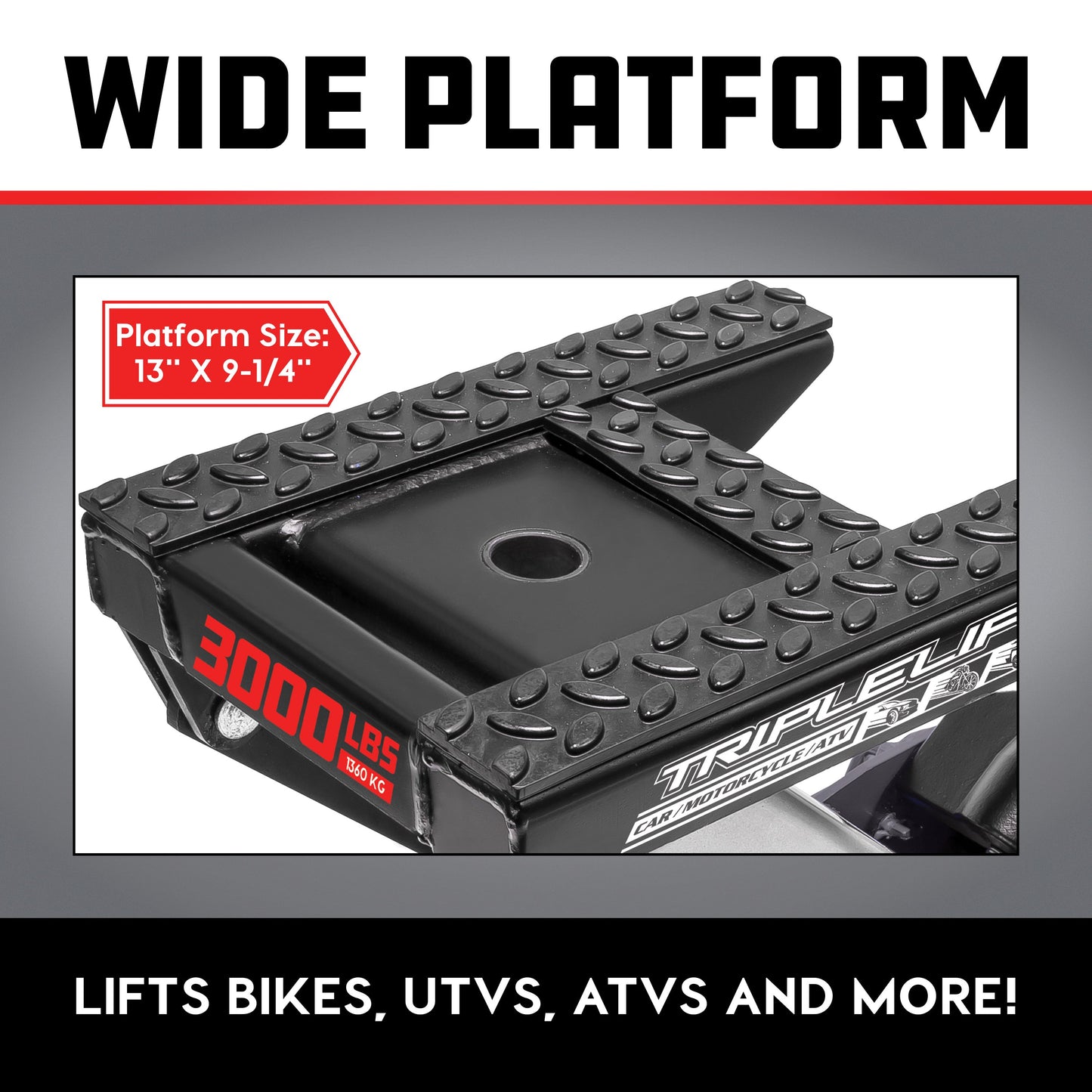 3000lbs Big Wheel Off Road Triple Lift