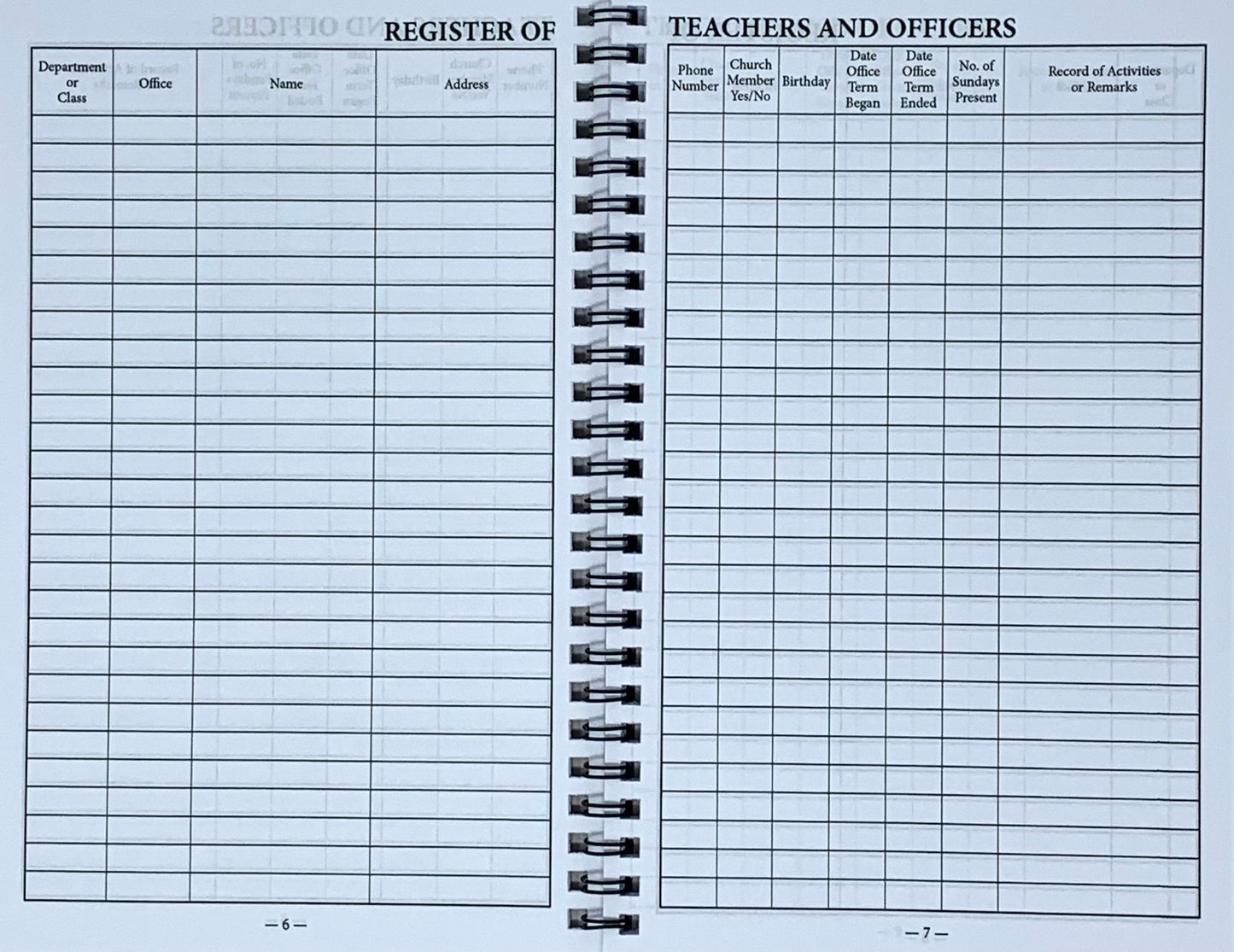 60165 SUNDAY SCHOOL REGISTER AND RECORD