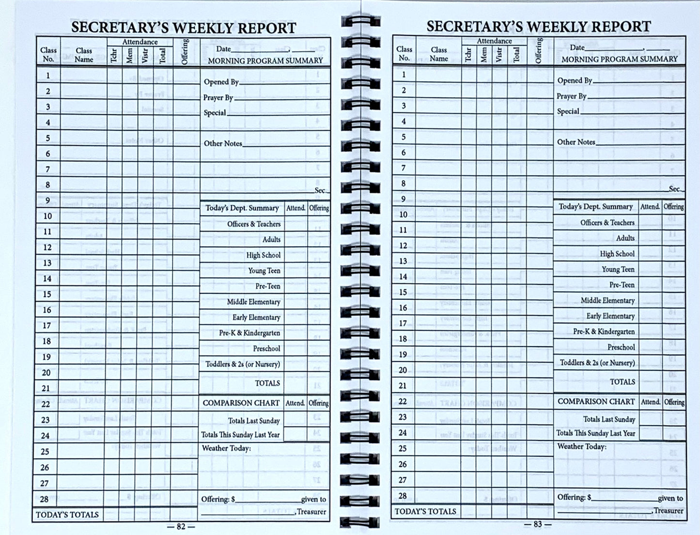 60165 SUNDAY SCHOOL REGISTER AND RECORD