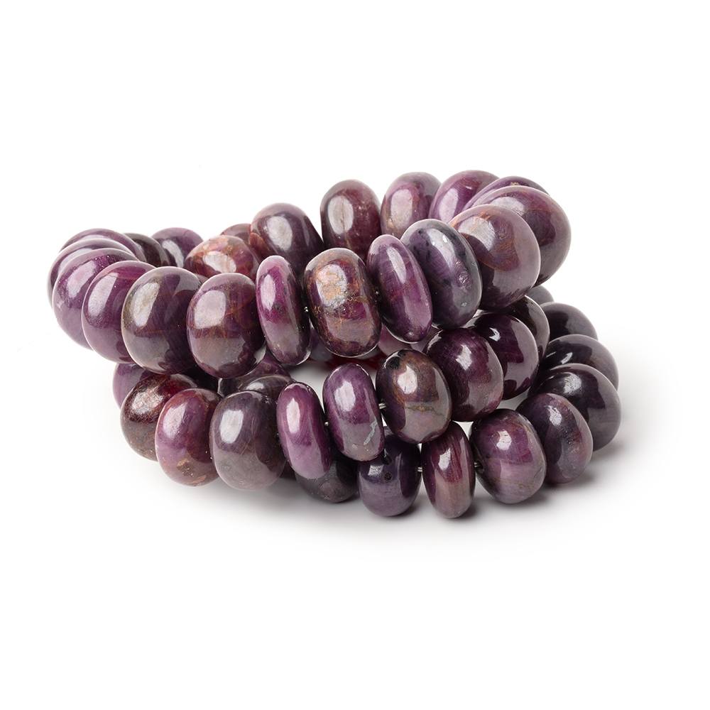 6.5-13.5mm Ruby Plain Rondelle Beads 16 inch 57 pieces